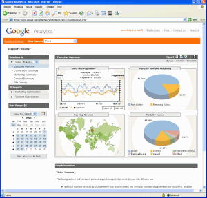 Google analytics screenshot