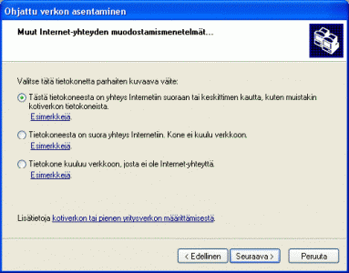 Ohjattu kotiverkon asentaminen Windows XP:ssä