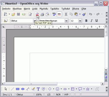 PDF-tiedoston luonti OpenOfficessa