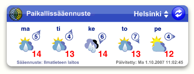 Suomen sääennuste -widgetti