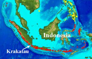 Kuva 37. Krakataun sijainti Indonesian saaristossa